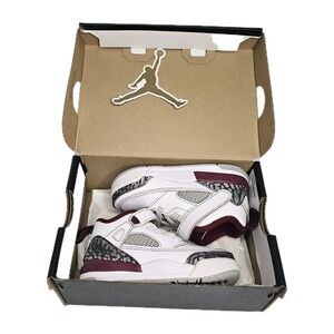Jordan Spizike Low (TD) Sneakers Slip On White Red Toddler Size 6C IN BOX